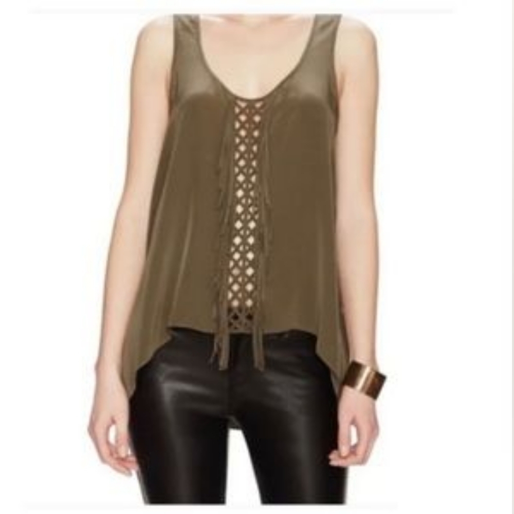 BCBGMaxAzria Mura New Dusty Olive 100% Silk NWT‎ Size XXS